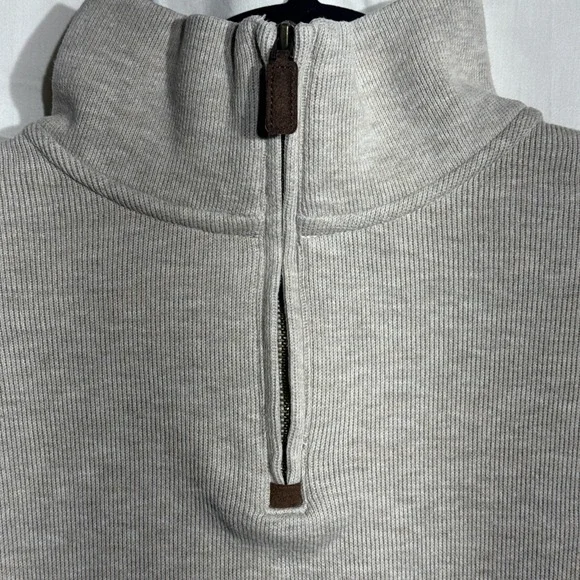 Polo Ralph Lauren Sweater Beige Pullover Quarter Zip Sweatshirt Pony Mens XL - Picture 5 of 6